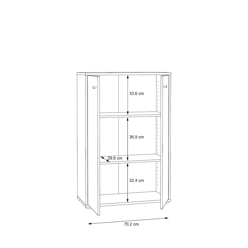 Komoda TEMPRA 2 wysoka 2D loft