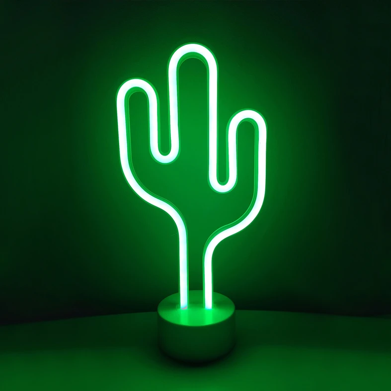 Lampa stołowa dekoracyjna LED NEON CACTUS