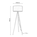 Lampa podłogowa szara abazur biały TRIPOD