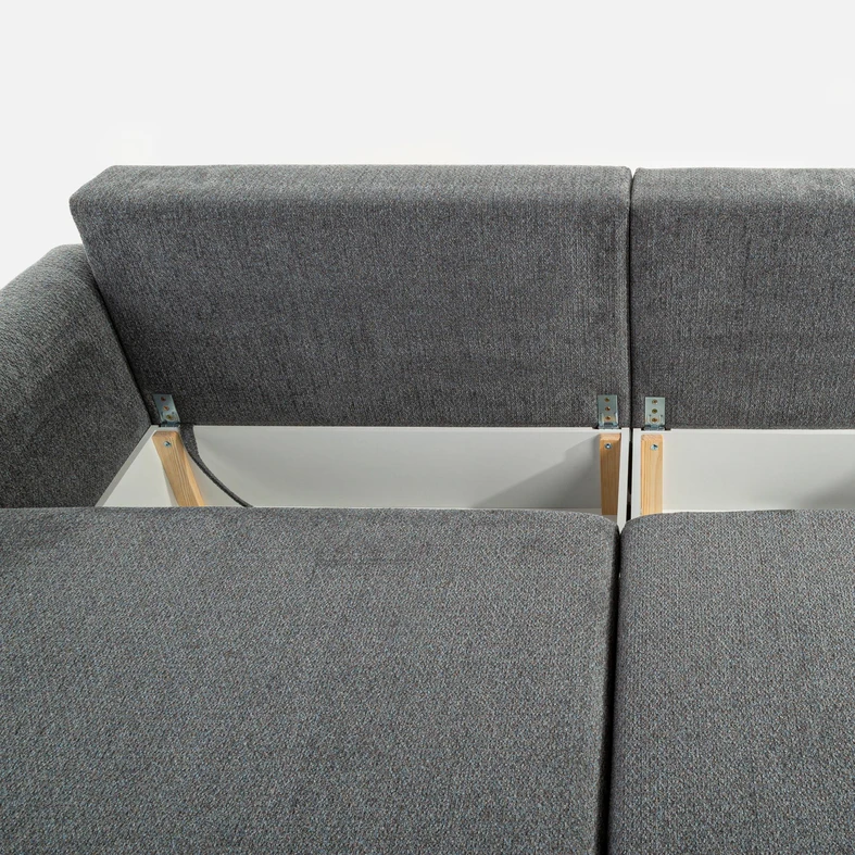 Sofa 3-osobowa szaroniebieska MEVI 