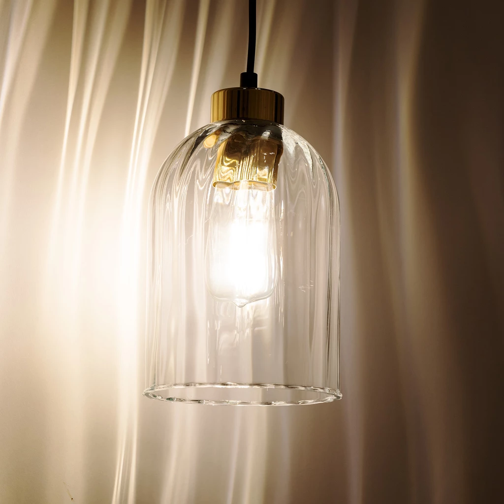 Lampa wisząca 1 klosz transparent SATIPO