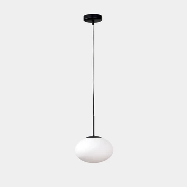 Lampa wisząca biały klosz biało-czarna UFO 20 cm