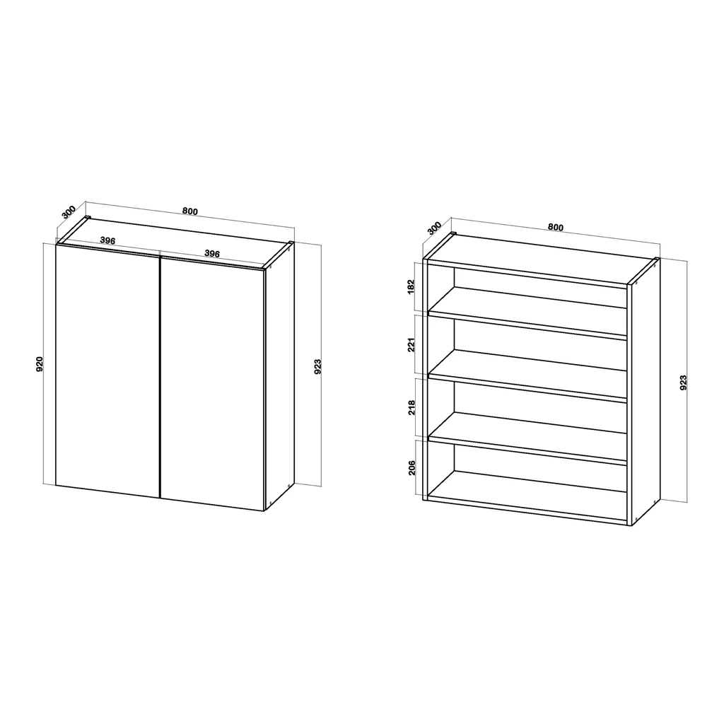 Szafka górna wysoka BASIC PLUS BP/G80-92 dąb craft złoty