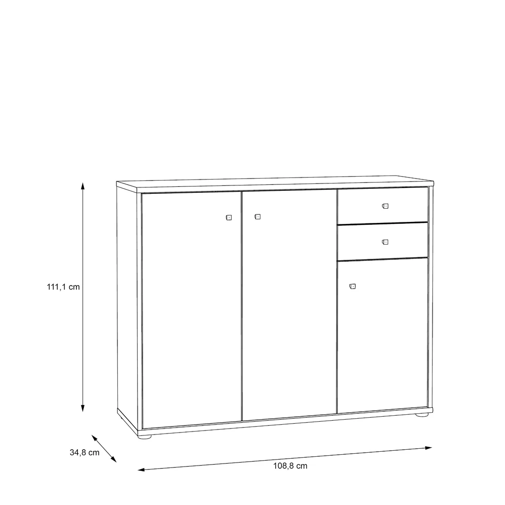 Komoda wysoka TEMPRA 2 3D2S loft