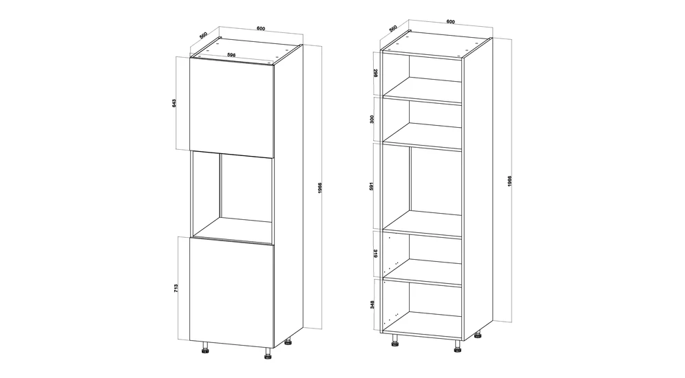 Szafka wysoka pod piekarnik BASIC PLUS BP/D60SP dąb craft złoty