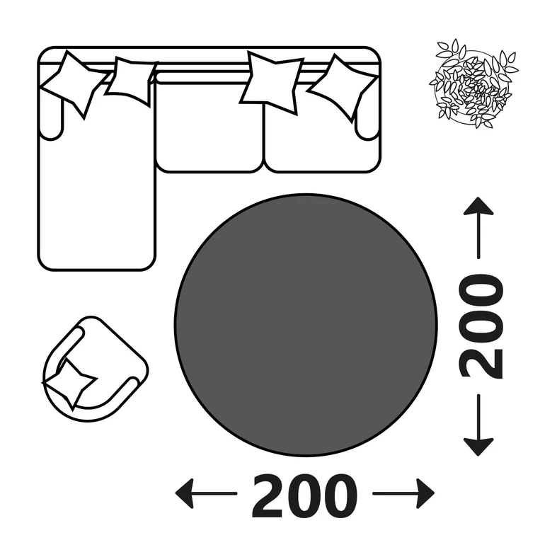 Dywan okrągły beżowy SHAPE 200 cm