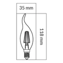 Żarówka LED E14 6W ORO-E14-C35-FL-CLARO-FLAMI-6W-WW barwa ciepła