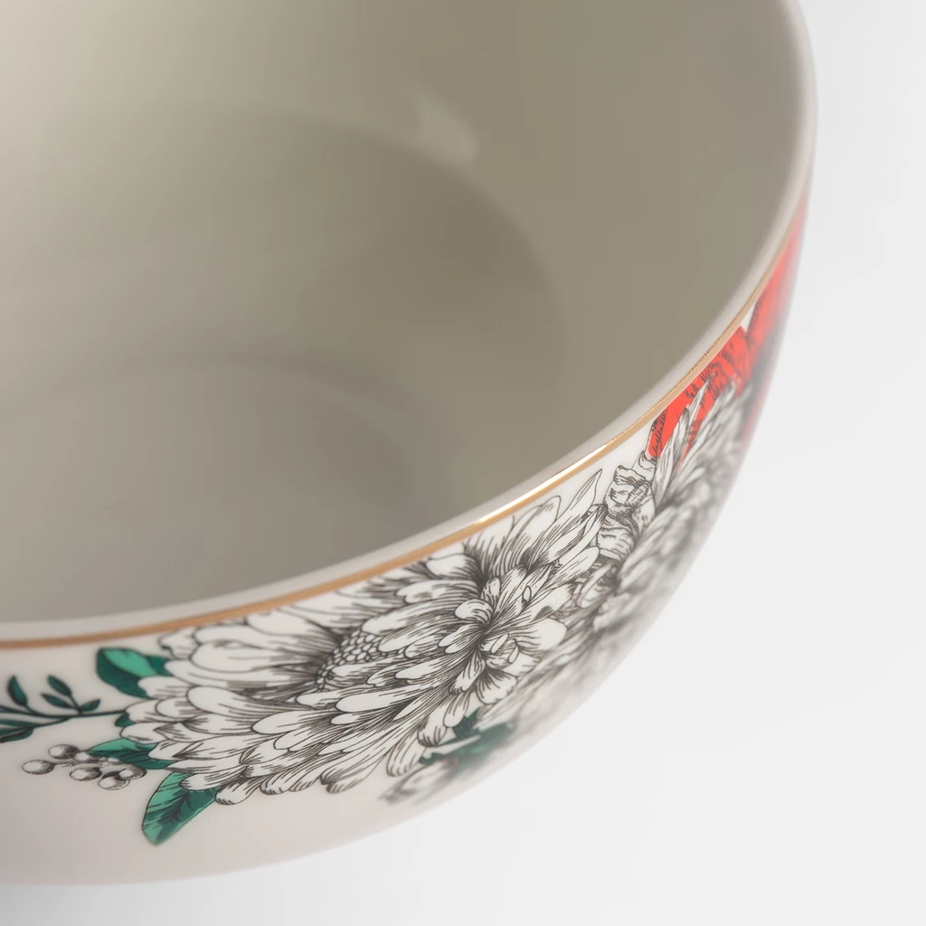 Miska salaterka porcelanowa z motywem kwiatowym