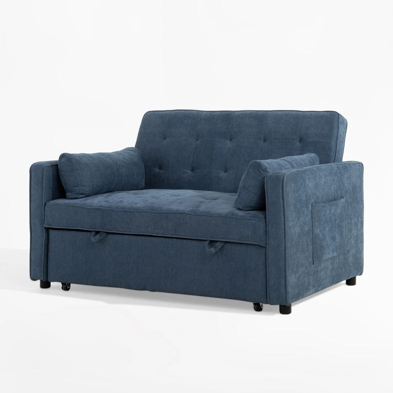 Sofa 133 cm niebieska SYLWERO