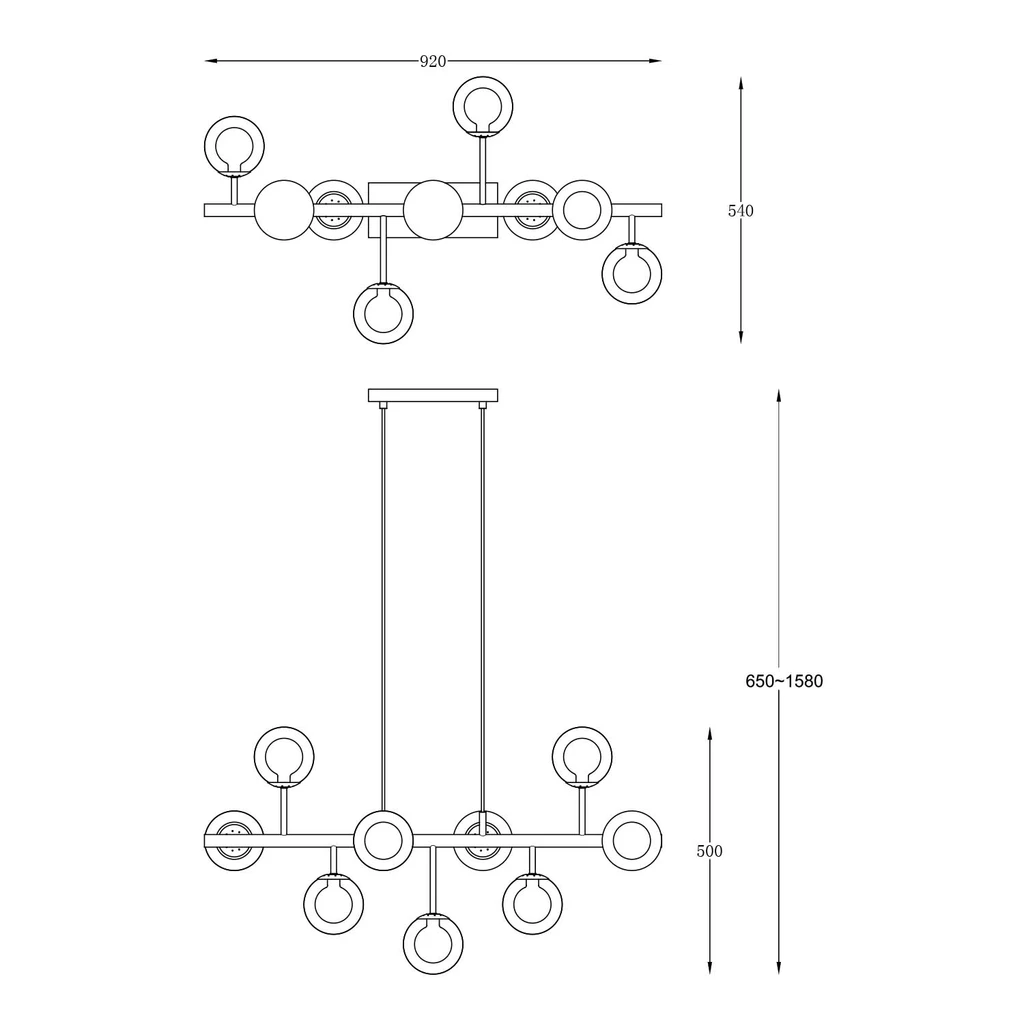 Lampa wisząca RIANO P0454-09B-SDGF