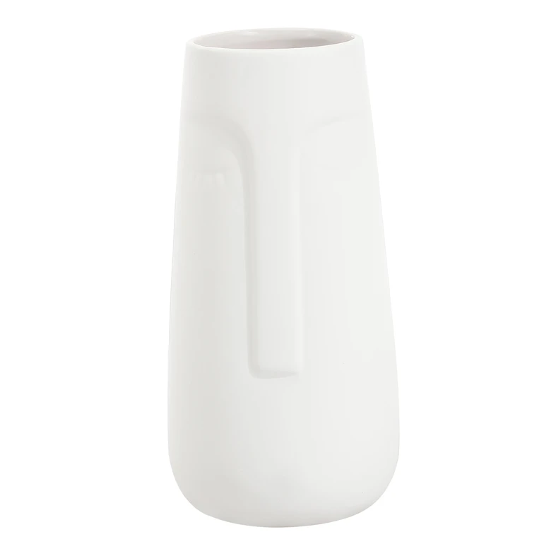 Wazon ceramiczny z twarzą biały 21,7 cm