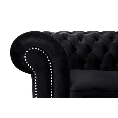 Sofa 4-osobowa glamour czarna CHESTER