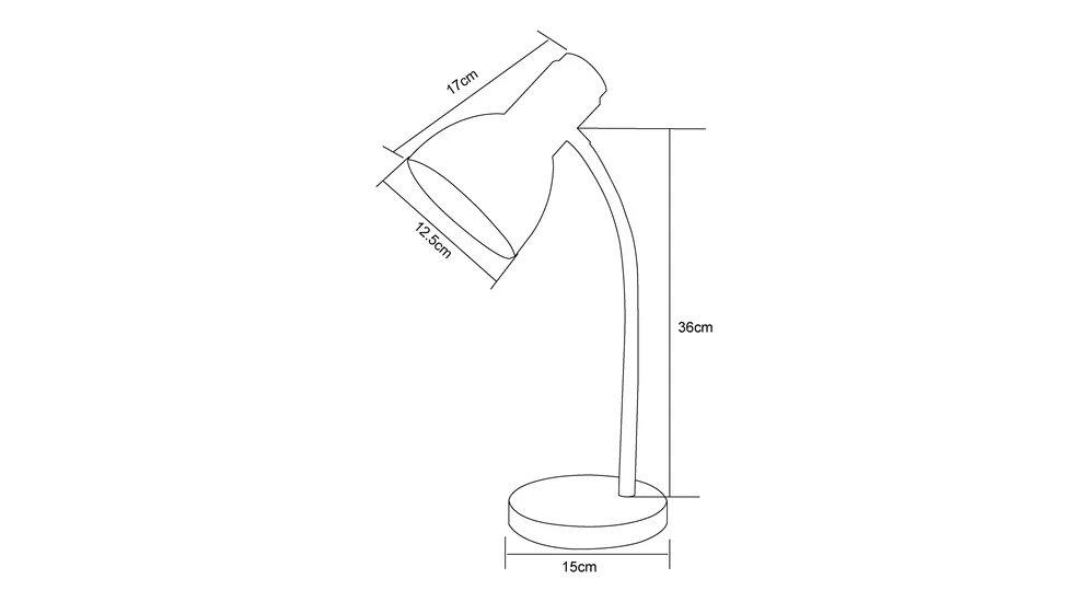 Lampa biurkowa - jasne drewno, czarny mat - wymiary.