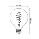 Żarówka ozdobna LED E27 4W barwa ciepła ORO-E27-G95-FL-GOLDIE-4W-WW