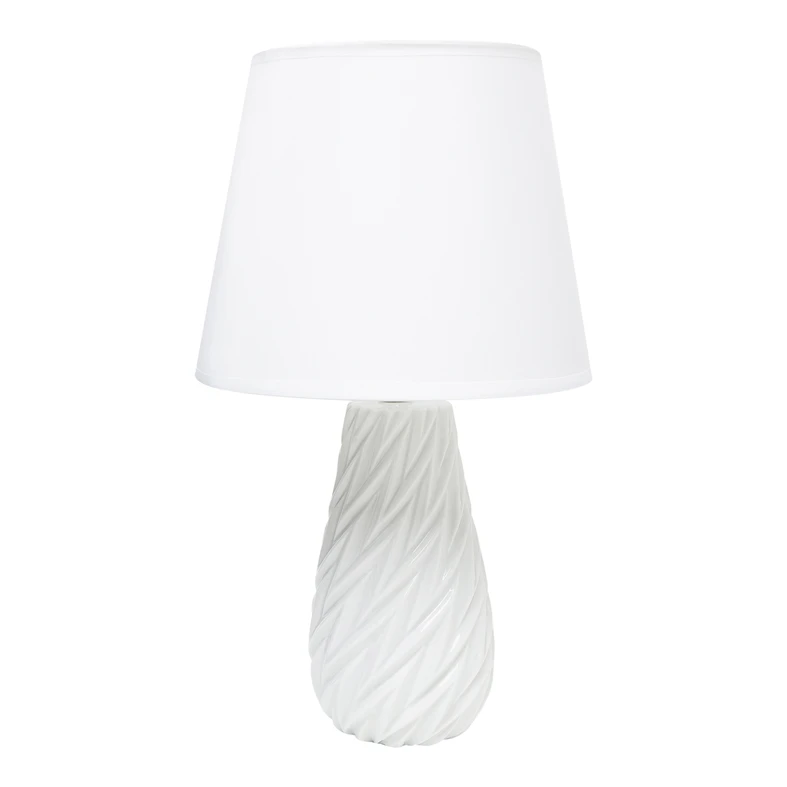 Lampa stołowa ceramiczna biała 39 cm