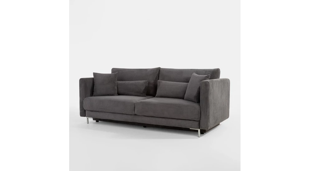 Sofa 3-osobowa sztruksowa szara RICO NEW