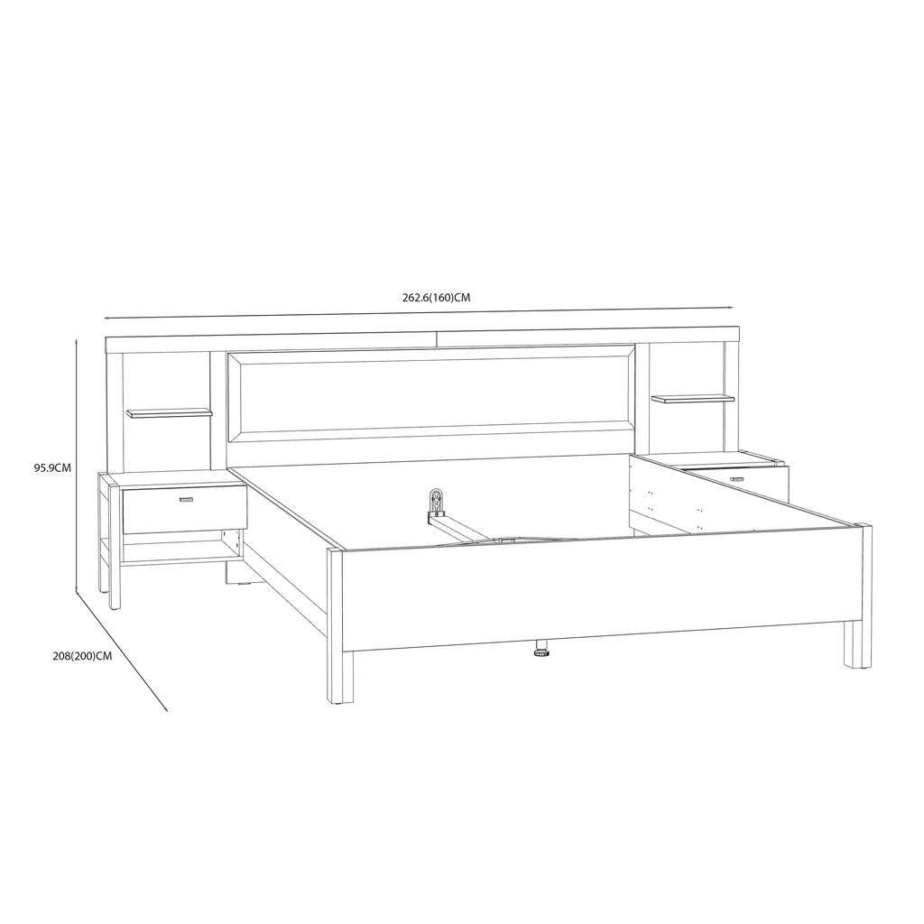 Łóżko z szafkami nocnymi HOYVIK 160x200 2S