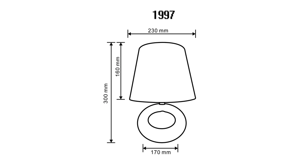 Lampa stołowa z abażurem, biało-brązowa - wymiary.