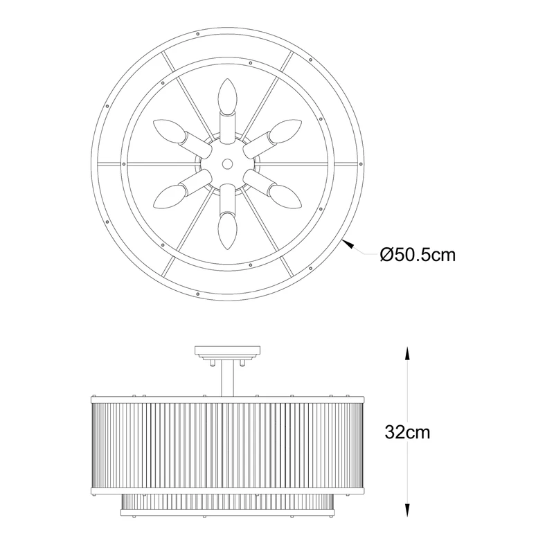 Lampa sufitowa złota SERGIO 50 cm