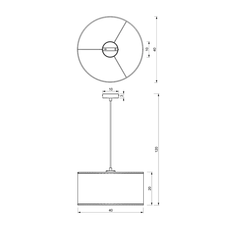 Lampa wisząca czarna LOFT I