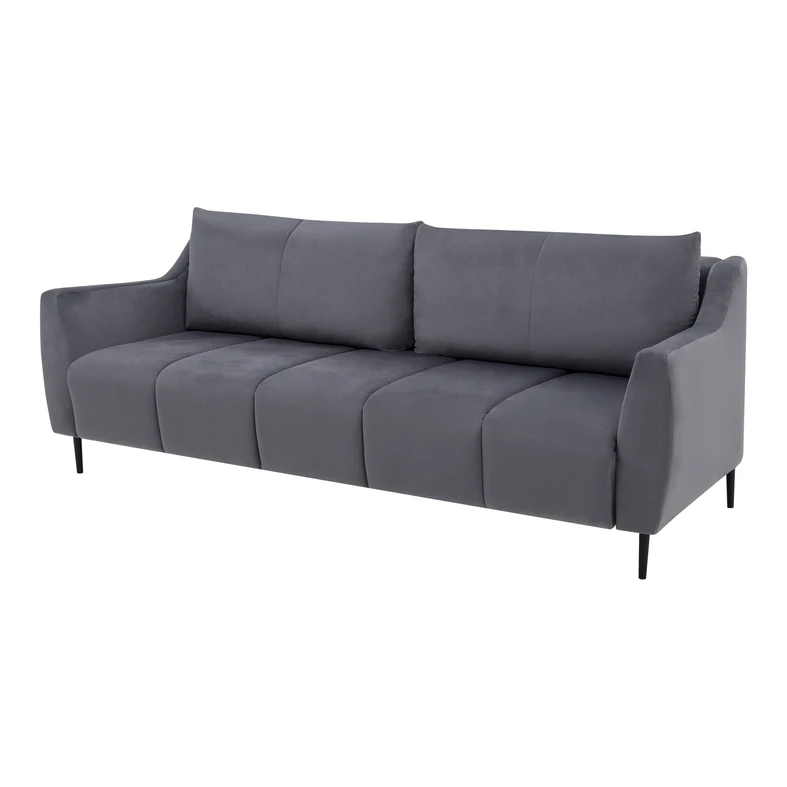 Sofa rozkładana ciemnoszara 3-osobowa ETNA