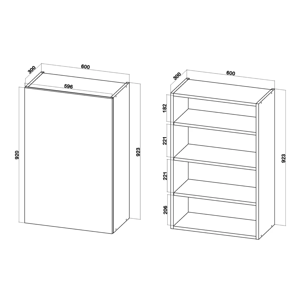 Szafka górna wysoka BASIC PLUS BP/G60-92 dąb craft złoty