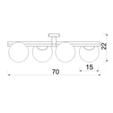 Lampa sufitowa 4 klosze kule czarno-złota IDRIS IV