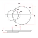 Lampa sufitowa LED 2 pierścienie jasne drewno czarna ALMERIA