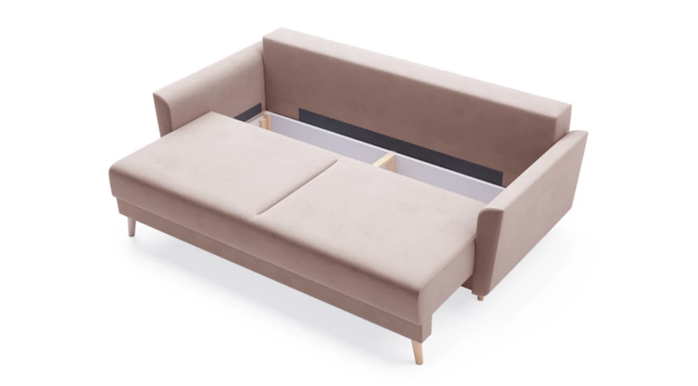 Sofa rozkładana różowa AMBER