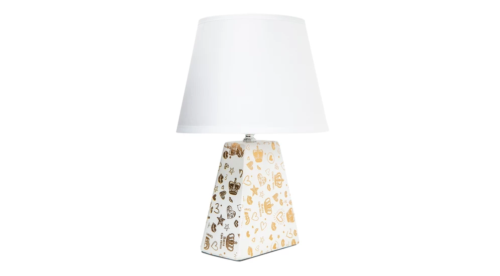 Lampa stołowa ceramiczna biała 34,5 cm