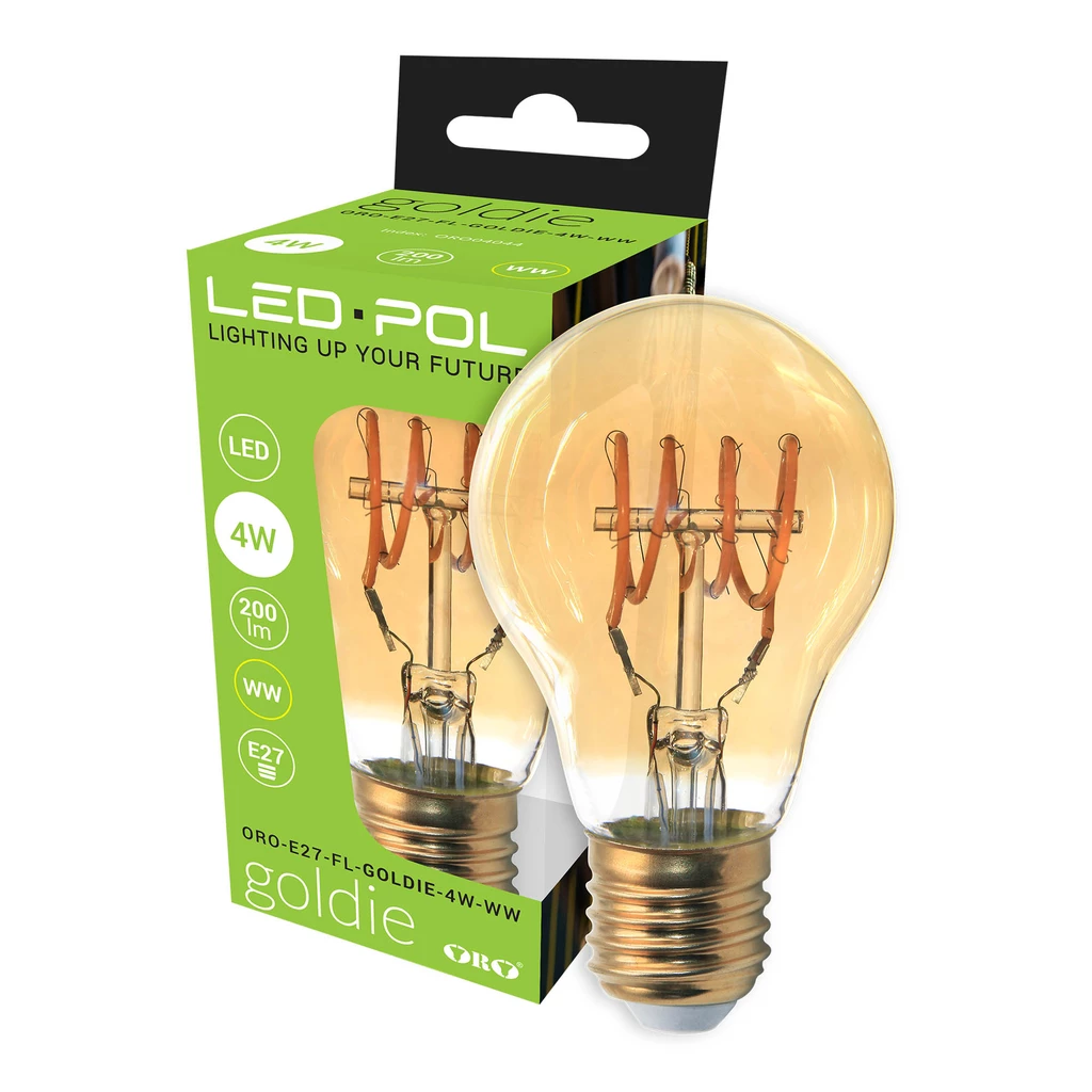 Żarówka ozdobna LED E27 4W barwa ciepła ORO-E27-FL-GOLDIE-4W-WW