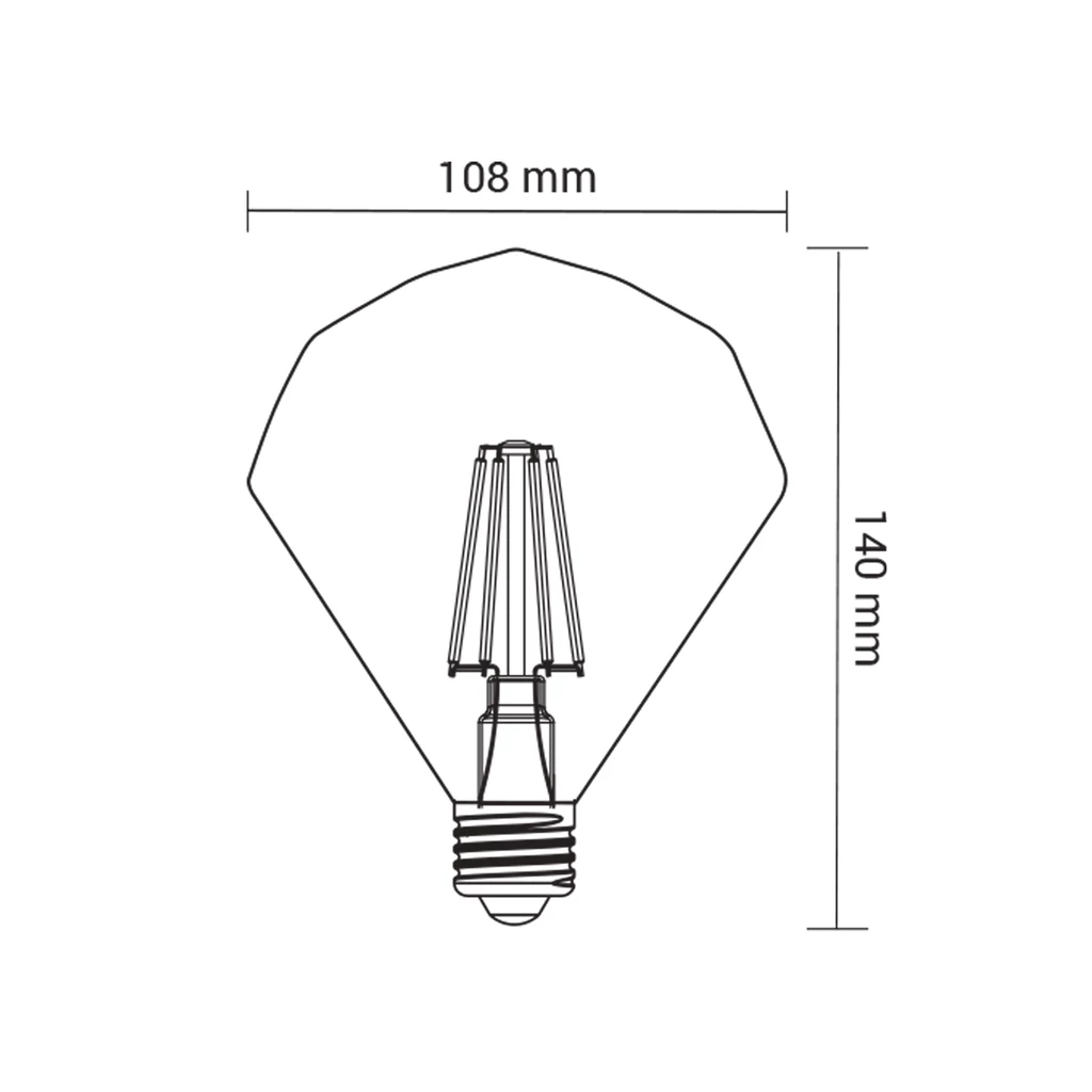 Żarówka ozdobna LED E27 4W barwa ciepła ORO-E27-DA108-FL-CRYSTAL-4W-WW