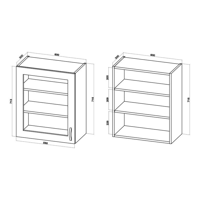 Witryna BASIC PLUS BP/G60W dąb craft złoty