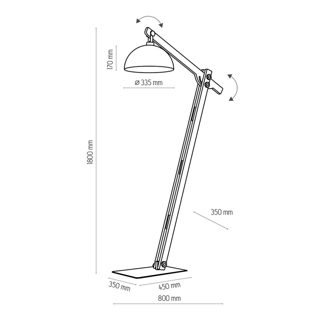 Lampa podłogowa z regulowanym ramieniem OSLO