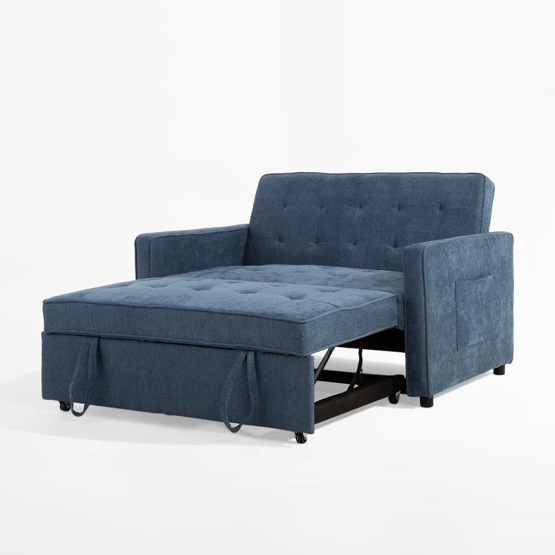 Sofa 133 cm niebieska SYLWERO