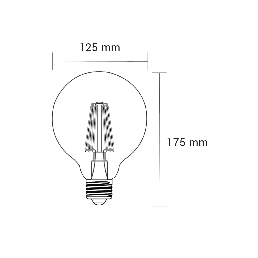 Żarówka ozdobna LED E27 6W barwa ciepła ORO-E27-G125-FL-AMBER-6W