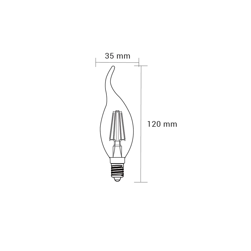 Żarówka LED E14 4W barwa ciepła ORO-E14-C35-FL-CLARO-FLAMI-4W