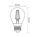 Żarówka LED E27 4W barwa ciepła ORO-E27-G45-FL-CLARO-4W-WW