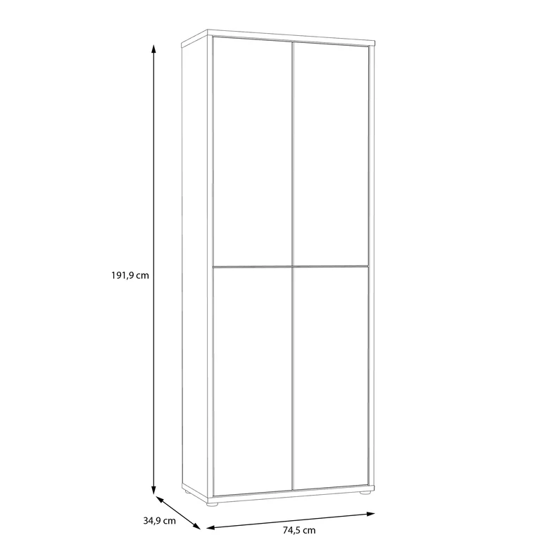 Szafa na buty 4-drzwiowa ALICE SPRINGS dąb artisan