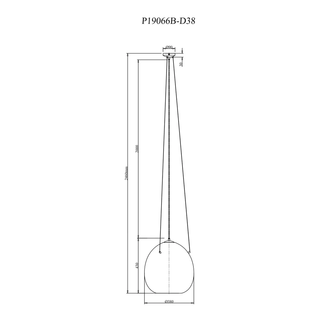 Lampa wisząca MOON P19066B-D38