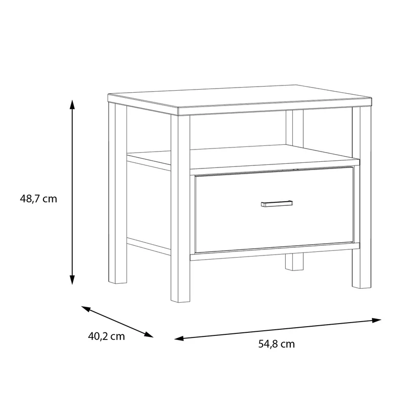 Szafka nocna z szufladą industrialna HIGH ROCK