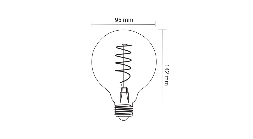 Żarówka ozdobna LED E27 4W barwa ciepła ORO-E27-G95-FL-GOLDIE-4W-WW