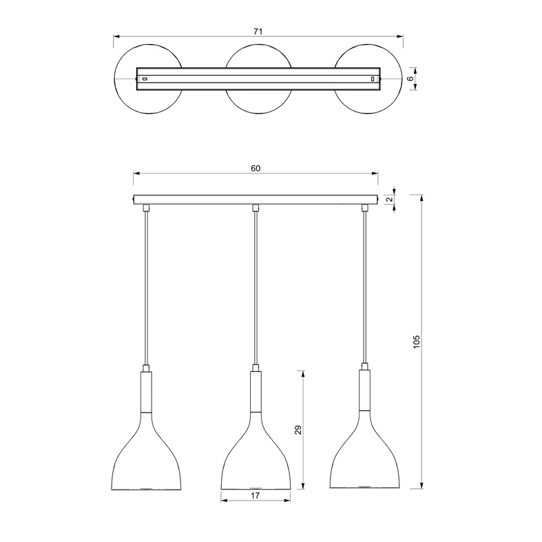 Lampa wisząca kielich czarno-złota NOAK III