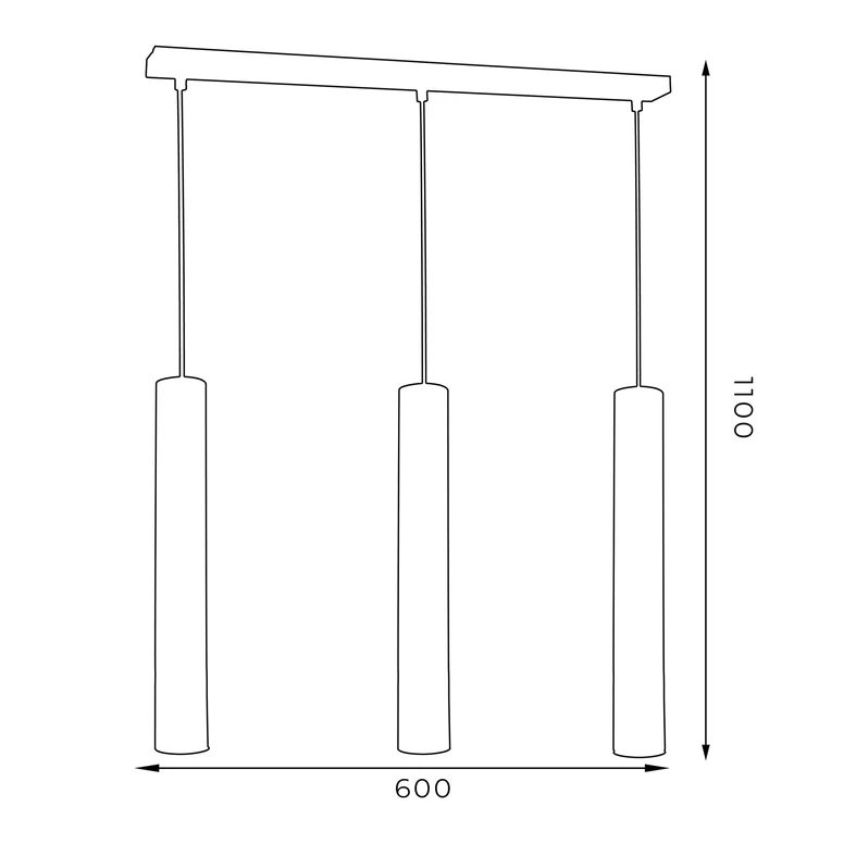 Lampa wisząca loftowa tuba czarno-złota RENO III