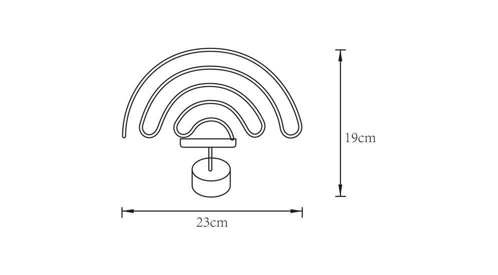 Lampa dekoracyjna LED RAINBOW - wymiary.