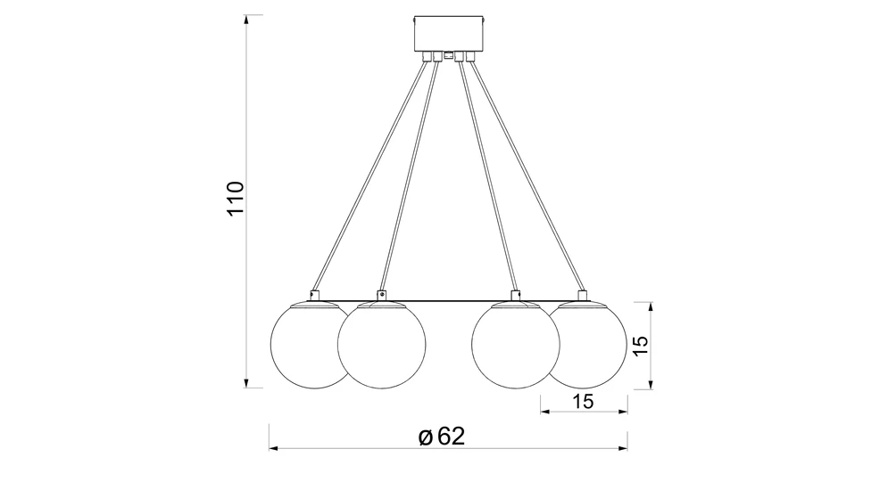 Lampa wisząca czarno-złota BALLO VI.