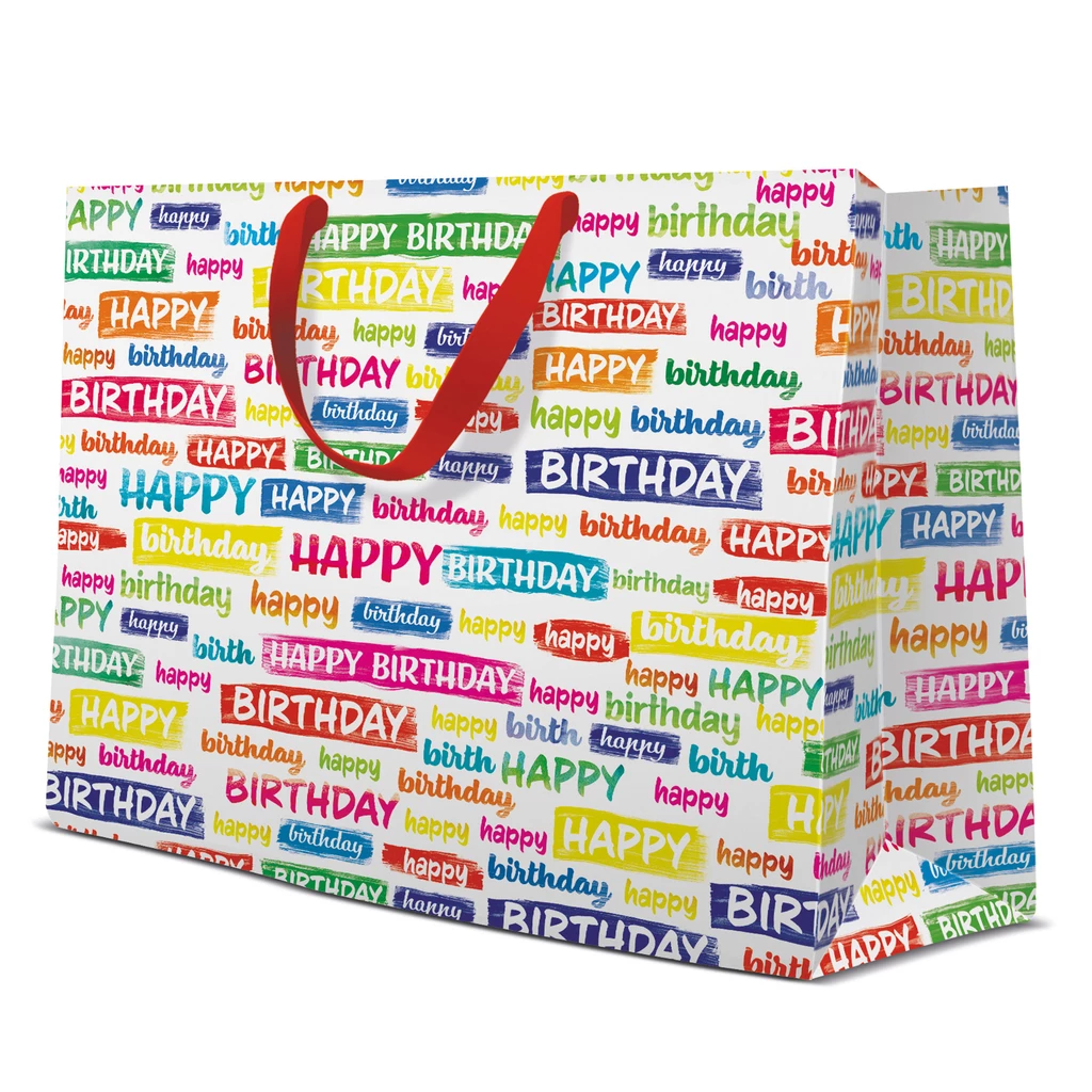 Torba prezentowa BIRTHDAY WISHES HORIZONTAL 33,5x26,5 cm