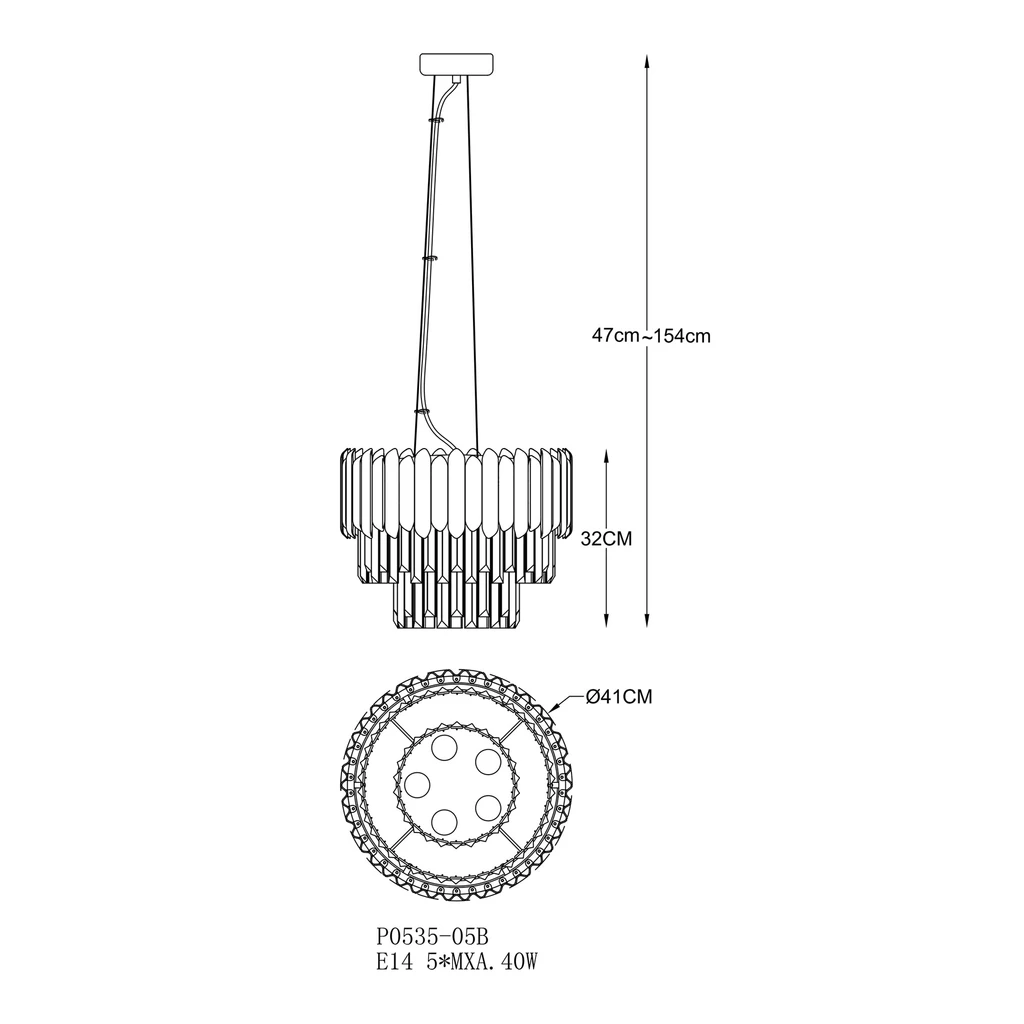 Lampa wisząca GLADIUS P0535-05B-F4AC