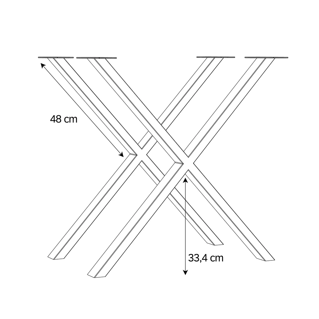 Nogi metalowe typu X do stołu MODUL