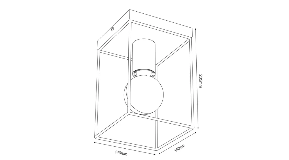 Lampa sufitowa czarno-złota HOMEN I - wymiary.